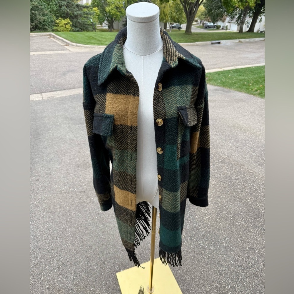 Ellison plaid jacket with fringe - Picture 4 of 9